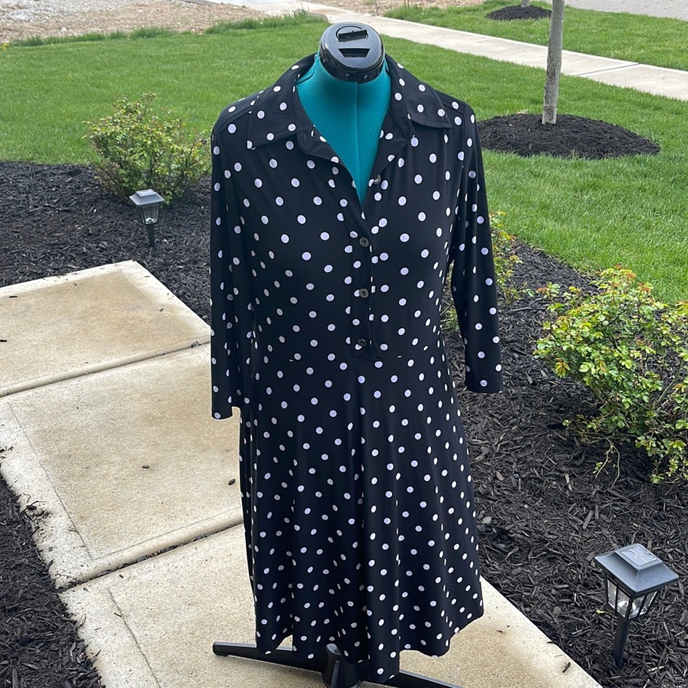Black and white polkadot dress